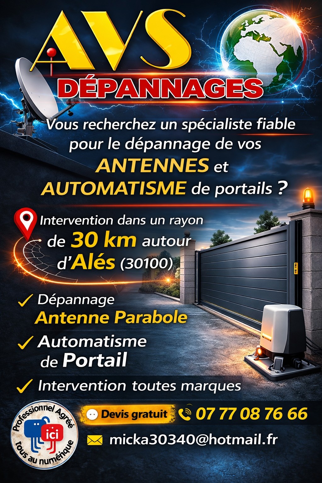 Votre professionnel de proximité sur Alès (30100) et 30km autour.